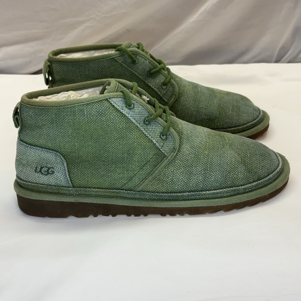 Ugg Neumel Natural Leaf Green Wool Lined Chukka Boots Mens US 11 Hemp Gum Sole - Picture 2 of 15